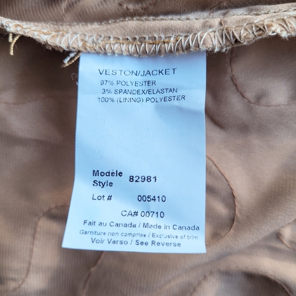 Joseph Ribkoff Gold Floral Textured Zip Jacket Women's 6 - Picture 8 of 8